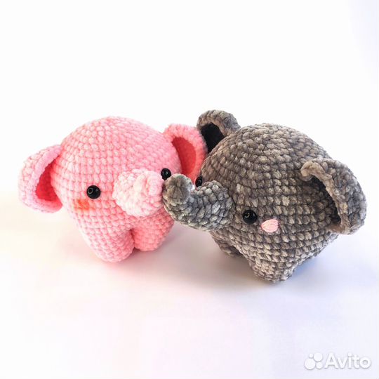 Вязаный плюшевый слоник Игрушка на день влюбленных
