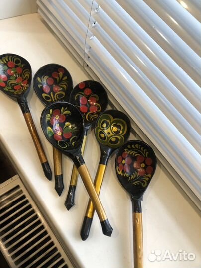 Новые деревянные ложки хохлома