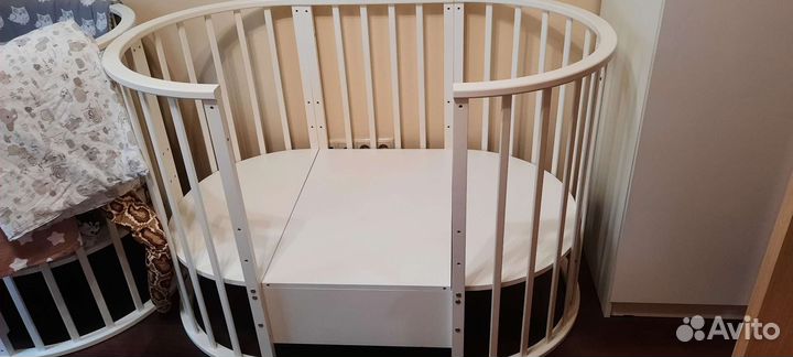 Детская кроватка трансформер круглая