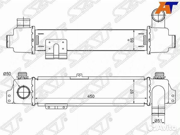 Радиатор интеркуллера KIA sorento 02-03 (140л.с.)