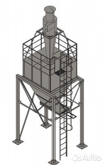 Бункер для стружки, опилки с циклоном