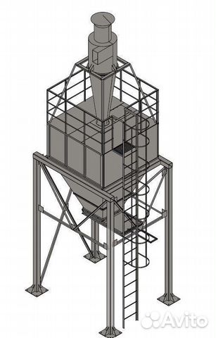 Бункер для стружки, опилки с циклоном