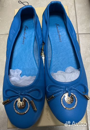 Балетки голубые