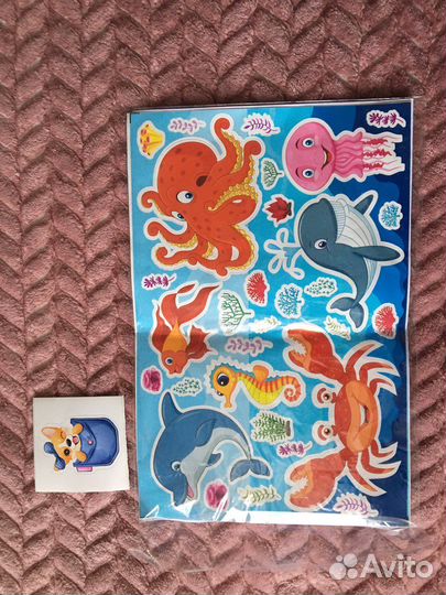 Наклейки морские обитатели