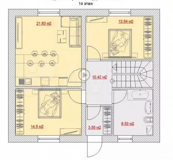 Коттедж 112 м² на участке 7 сот.