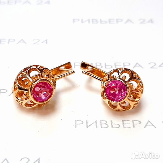 Золотые серьги СССР 583 пробы 4.91 грамм