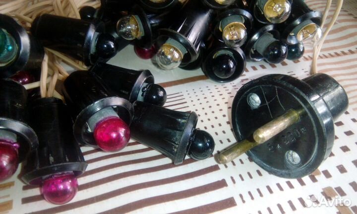 Раритет елочная гирлянда СССР 50х годов. Светится