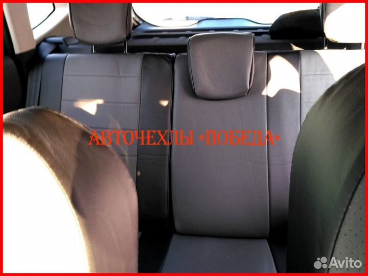 Чехлы Renault Kaptur из экокожи чёрно-серые Класси