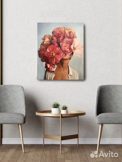 Картина Девушка с пионами
