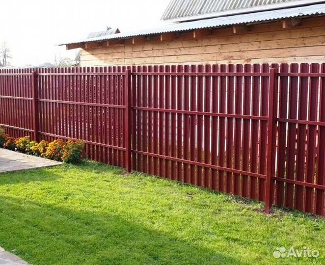 Забор из евроштакетника с установкой