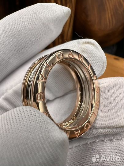 Золотое кольцо bvulgari 8 мм