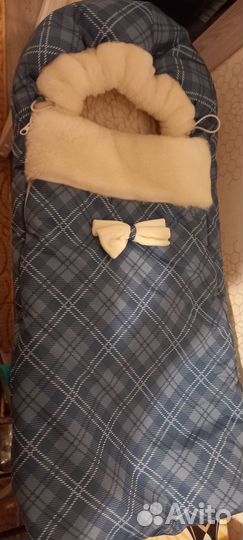 Зимний конверт в коляску на овчине