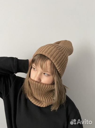 Шапка-тыковка из мериноса 100