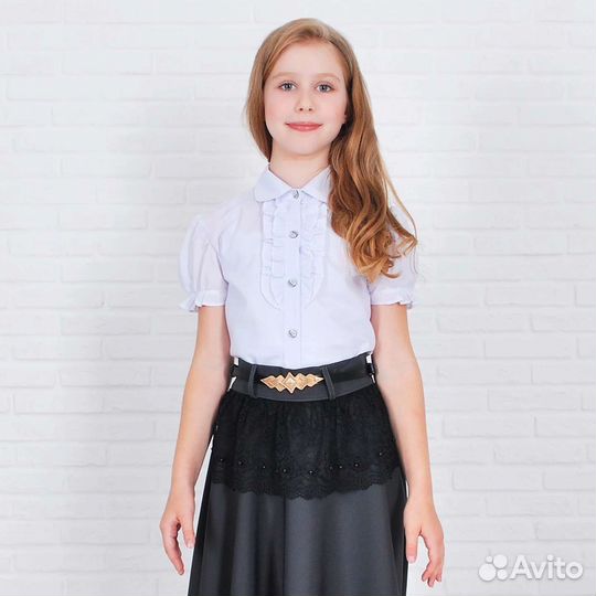 Блузка для школы белая 128 новая