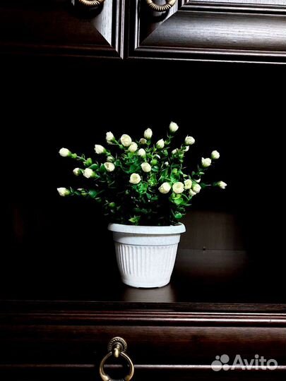 Цветы искусственные в горшках Лаванда, Эвкалипт