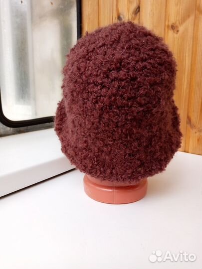 Шапка панама шляпа женская вязаная букле