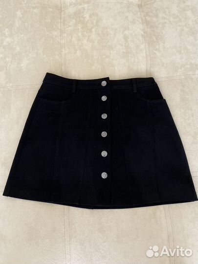 Юбка замшевая черная Zara