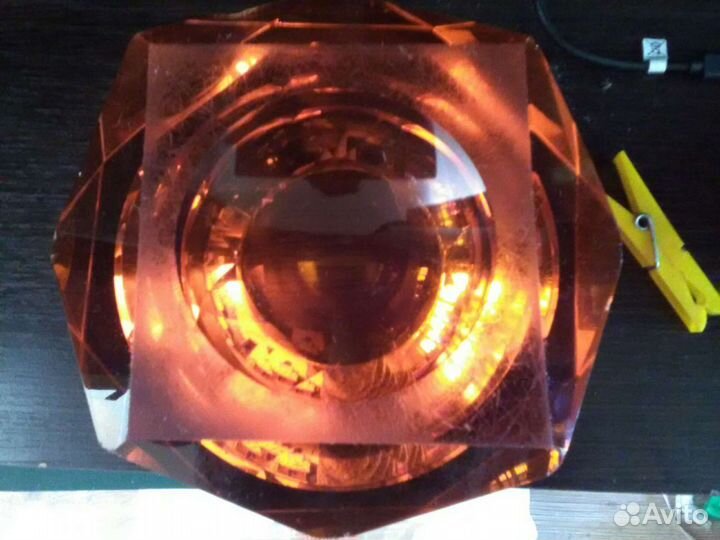 Пепельница винтаж линза красное стекло