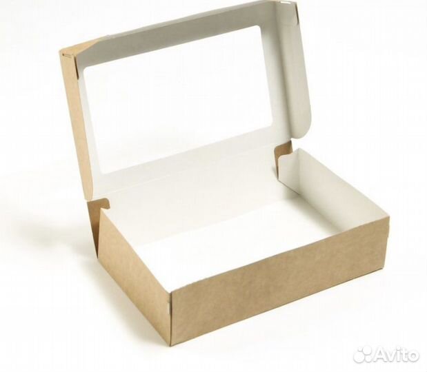 Крафт коробки с окошком 23*14*6