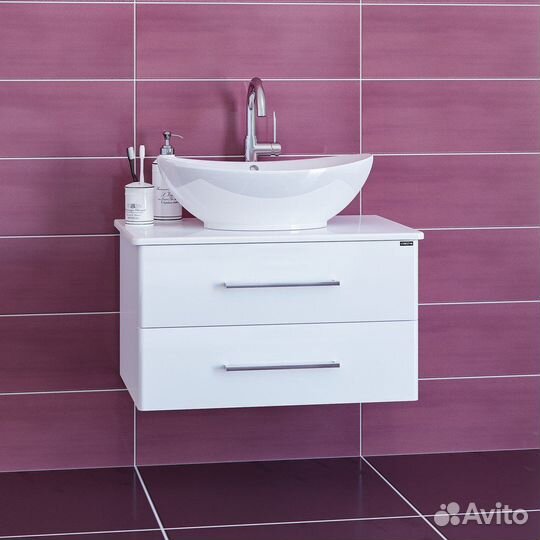 Тумба с раковиной санта Вегас 70 подвесная