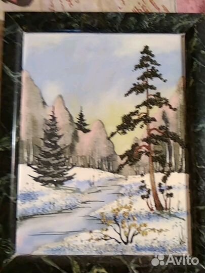 Панно из поделочного камня