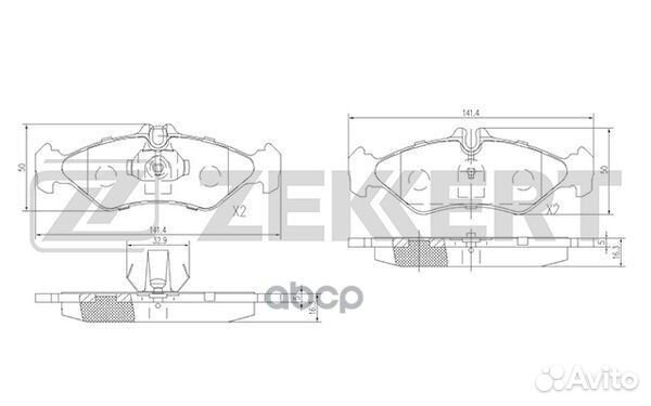 Колодки задние MB/Zekkert/ BS1280 Zekkert