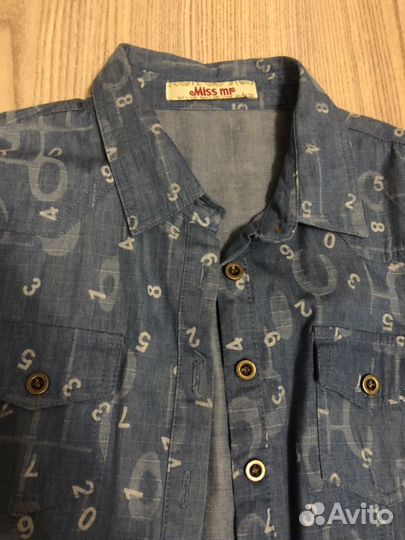 Джинсовая рубашка на девочку рост 164 см