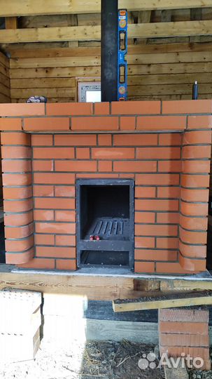 Монтаж установка печи в бане. Кирпичная кладка