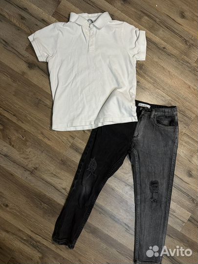 Вещи для мальчка maag 140 джинсы поло