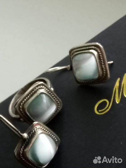 Новый комплект серьги и кольцо