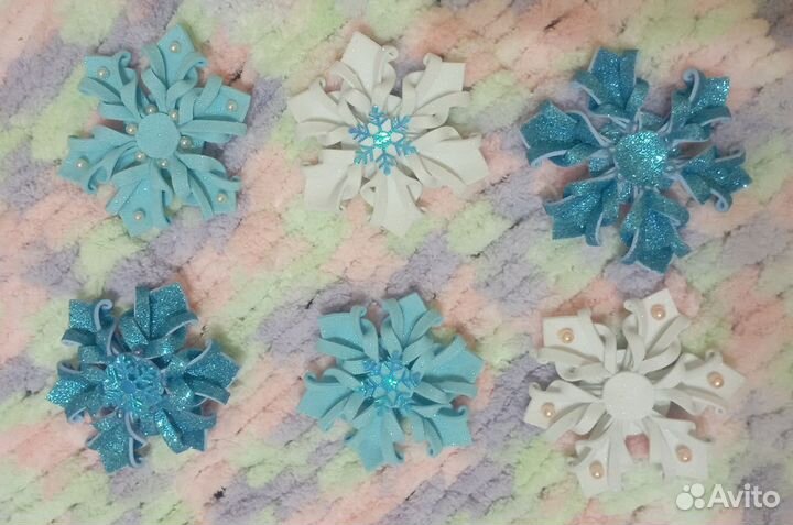 Украшение для волос Снежинка на ободке или заколке