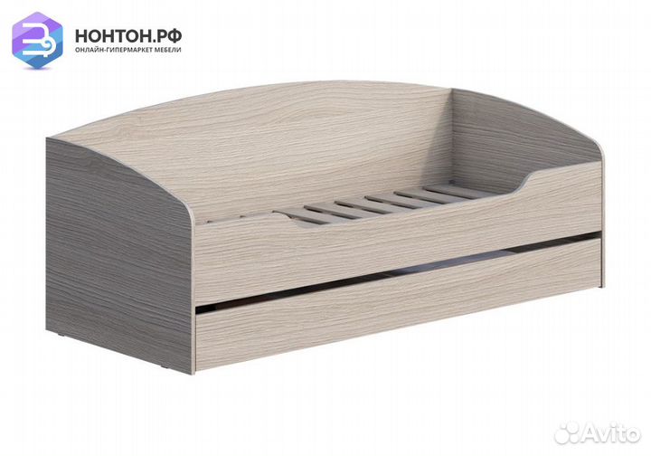 Кровать с ящиком Мийа-3А 0.8 м ясень шимо светлый