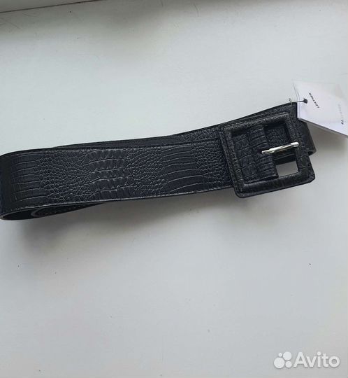 Ремень новый женский кожаный черный,reserved