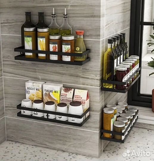 Полка подвесная черная