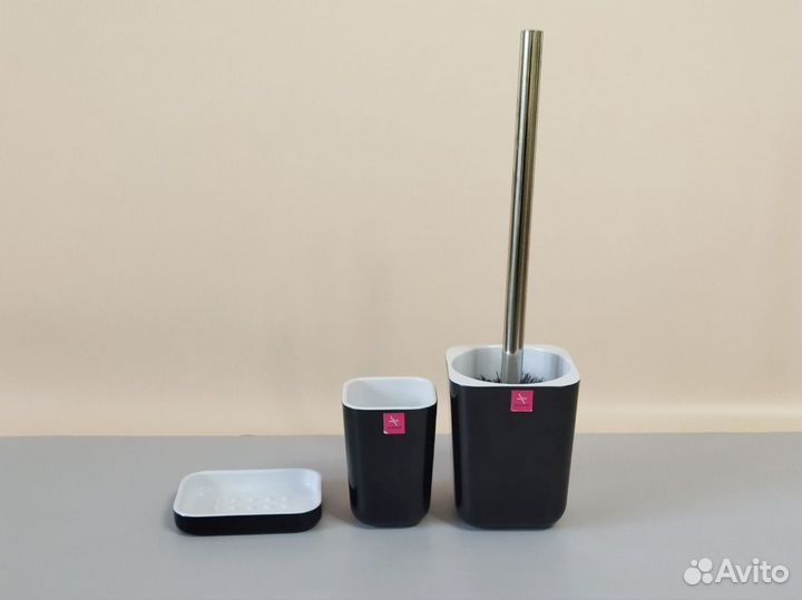 Штора для ванной Коврик Мыльница Стакан Ерш