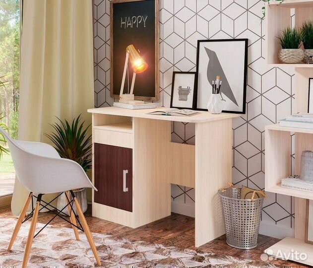 Стол компьютерный № 4 (Дуб белфорт/Венге)