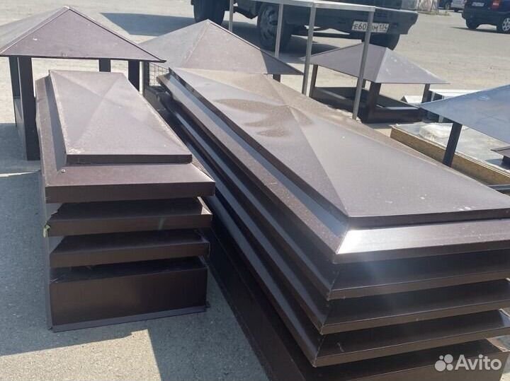 Дымники, дымоходы, колпаки, парапеты из металла