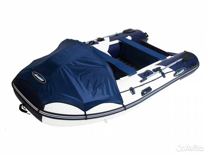 Лодка пвх Gladiator E380 PRO бело/темно-синий