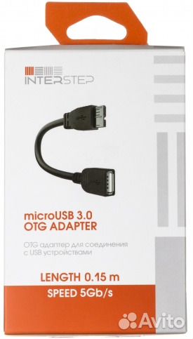 Кабель InterStep OTG microUSB 3.0 - USB 3.0 15 см