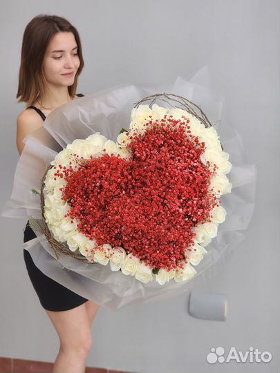 Букет в форме сердца