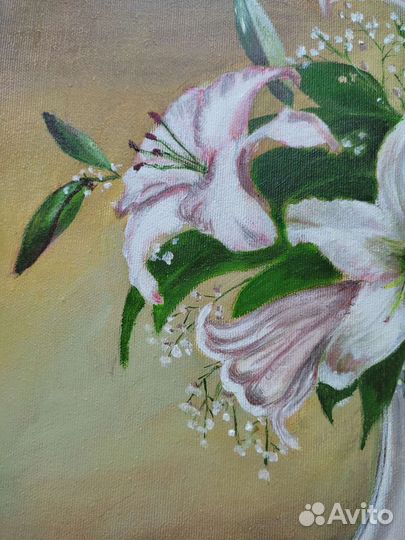 Картина маслом на холсте Натюрморт с цветами