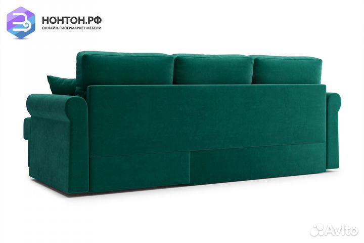 Диван угловой дельфин Лира изумрудный