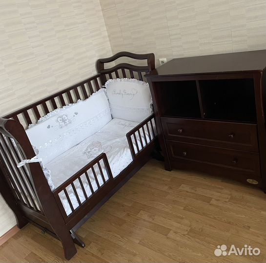 Gionanni Кровать, комод + пеленальный столик