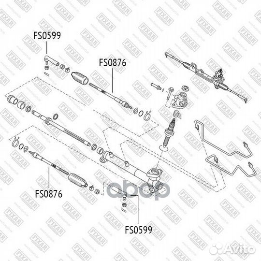 Наконечник рулевой тяги nissan X-trail 00- лев
