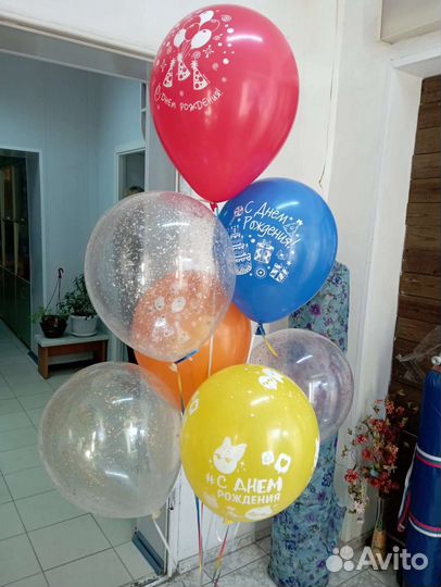 Гелевые воздушные шарики,наклейки на выписку из ро