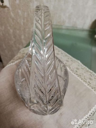 Хрустальная ваза, корзинка, Чехословакия