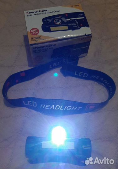 Налобный фонарик новый