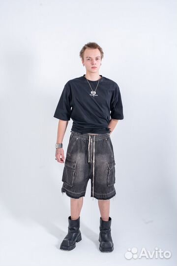 Шорты Rick Owens Drkshdw Raw-Cut Denim Cargo