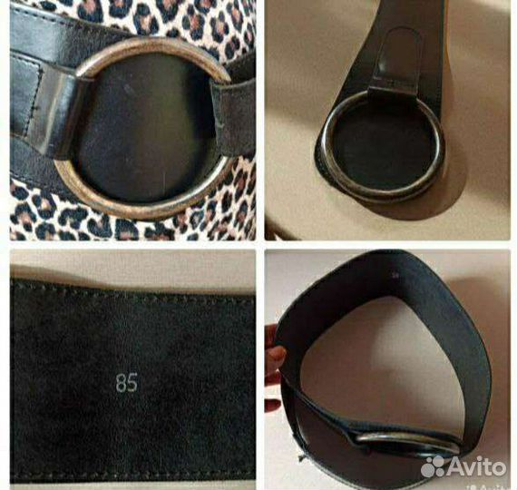 Широкий Кожаный Ремень черный замша Patrizia Pepe