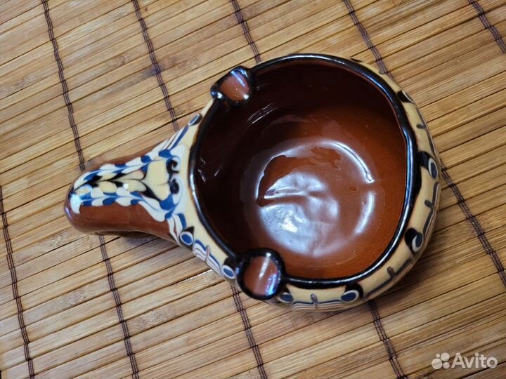 Пепельница керамика обливная Болгария 80е винтаж